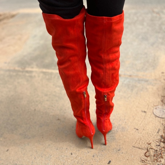 Chic Orange Over-the-Knee Boots - Picture 5 of 5